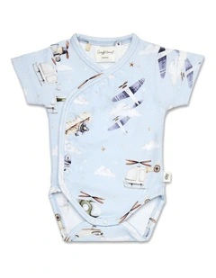 Taking Flight Short Sleeve Organic Kimono Bodysuit