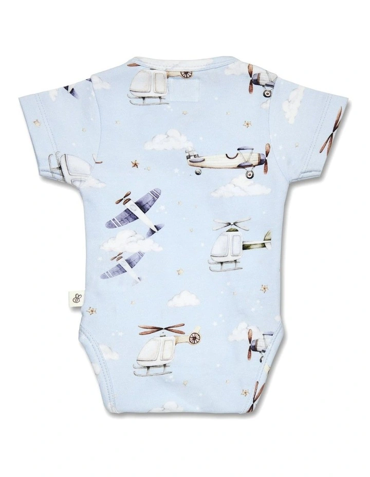 Taking Flight Short Sleeve Organic Kimono Bodysuit image 3