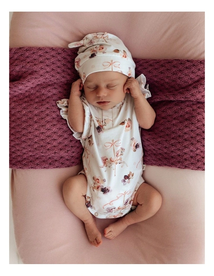 Carousel Short Sleeve Organic Bodysuit with Frill image 4