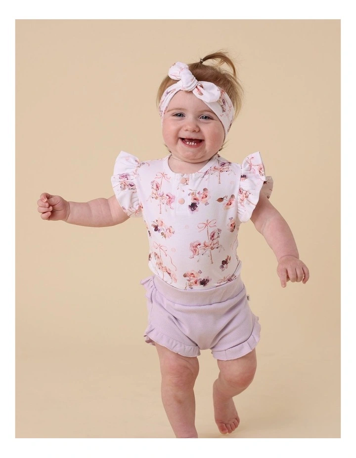 Carousel Short Sleeve Organic Bodysuit with Frill image 5