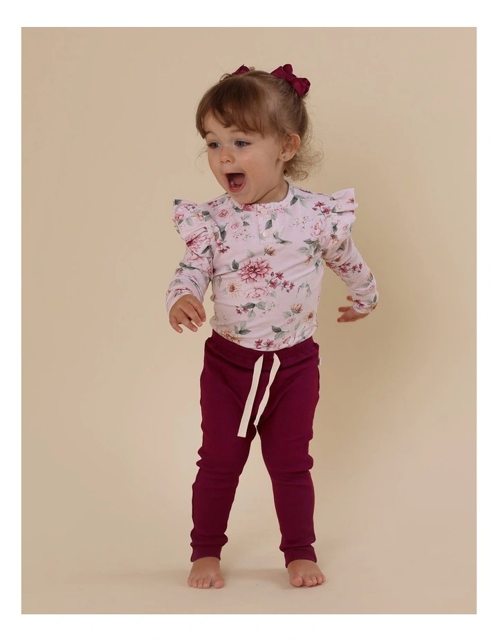 Birds & Blooms Long Sleeve Organic Bodysuit with Frill image 4