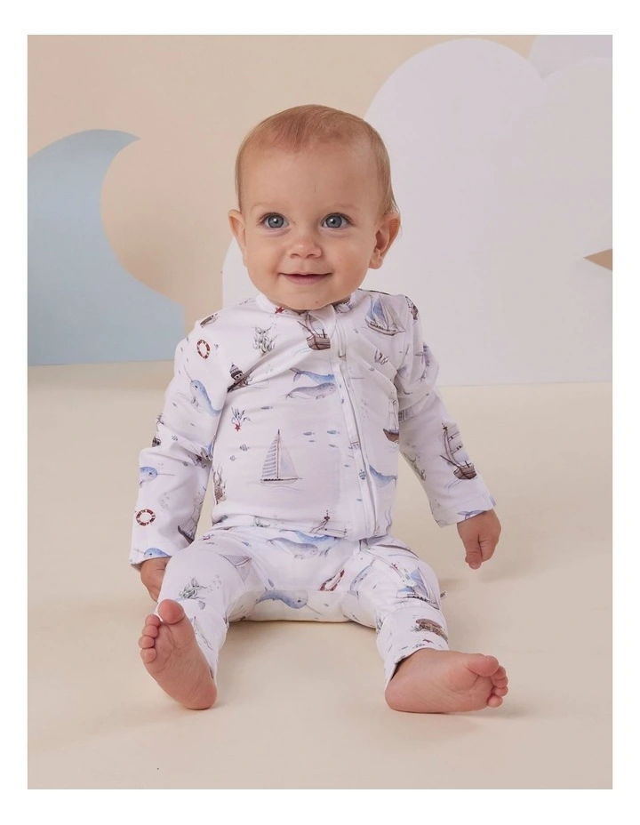 Set Sail Organic Snugglesuit Convertible Romper image 2
