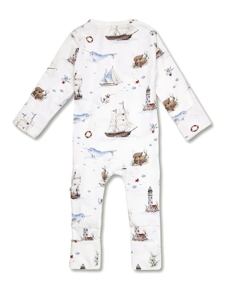 Set Sail Organic Snugglesuit Convertible Romper image 3