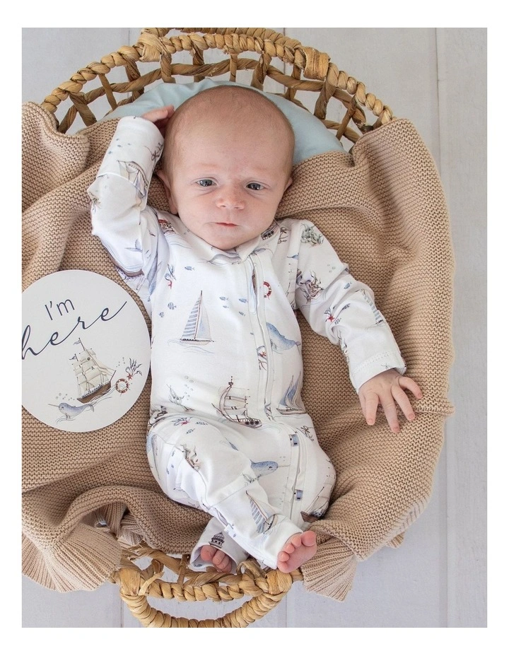 Set Sail Organic Snugglesuit Convertible Romper image 5