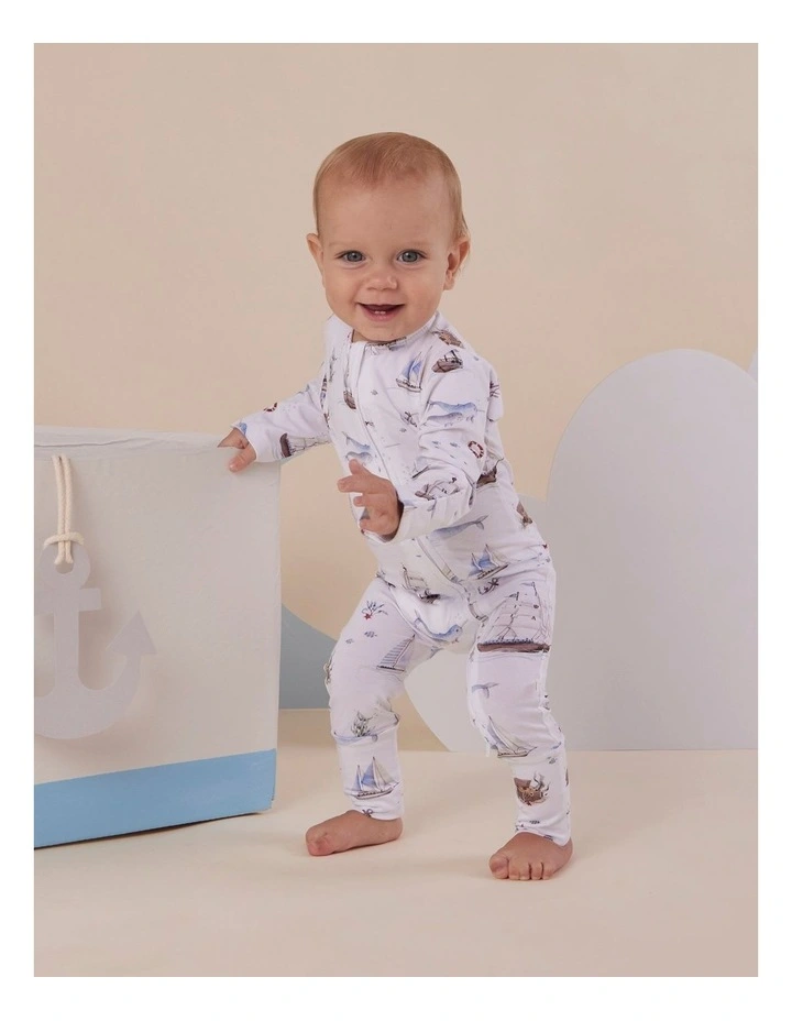 Set Sail Organic Snugglesuit Convertible Romper image 6