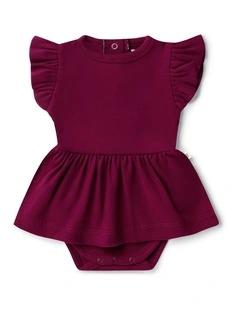 Raspberry Short Sleeve Organic Dress