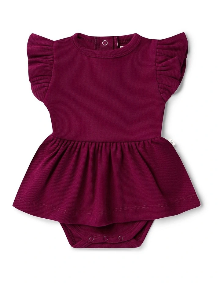 Raspberry Short Sleeve Organic Dress image 1