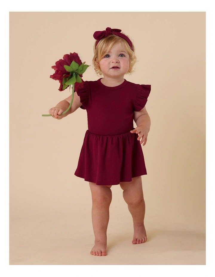 Raspberry Short Sleeve Organic Dress image 2