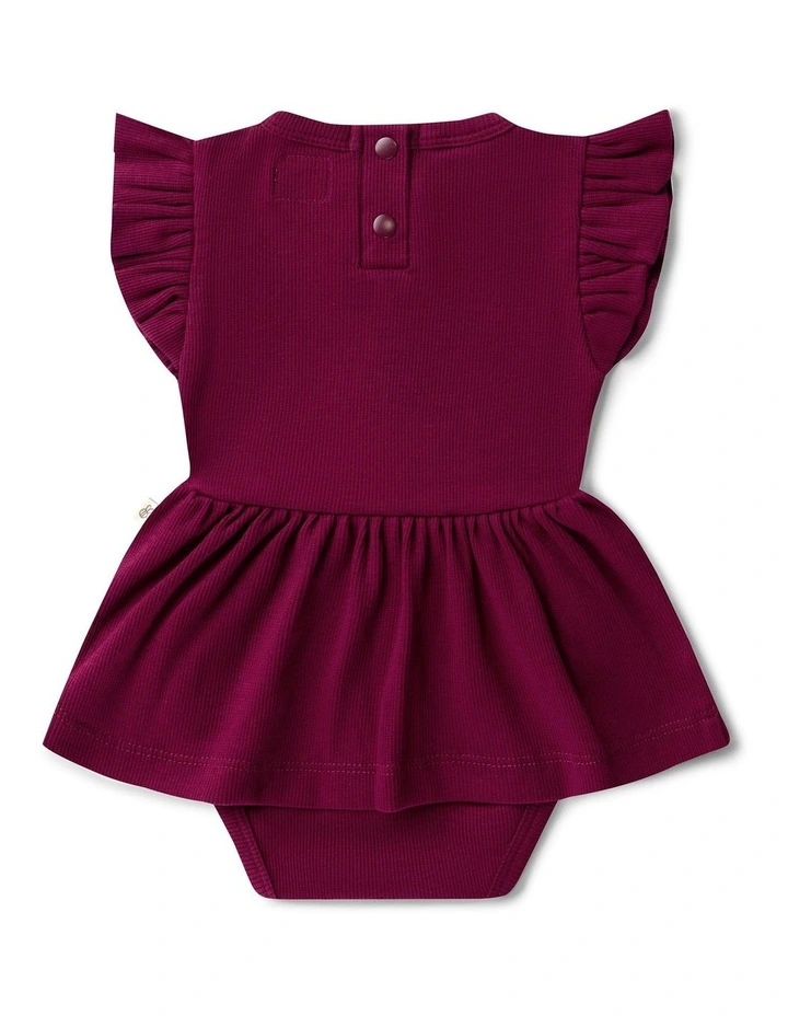 Raspberry Short Sleeve Organic Dress image 3