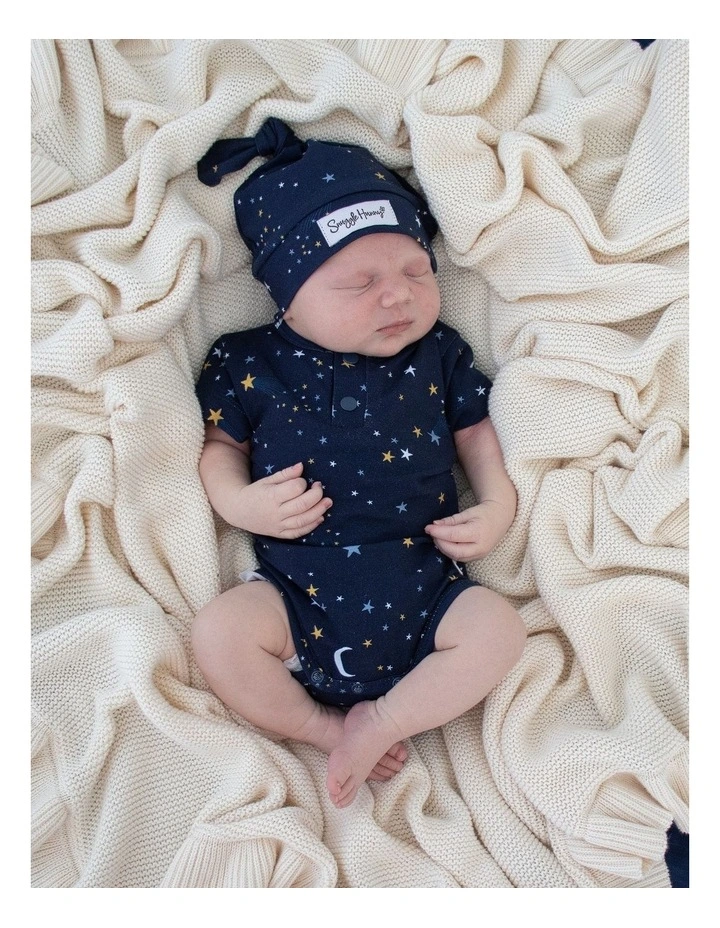Starry Night Short Sleeve Organic Bodysuit image 2