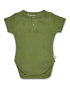 Olive Short Sleeve Organic Bodysuit
