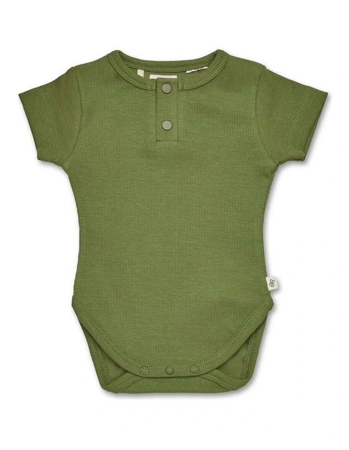 Olive Short Sleeve Organic Bodysuit image 1