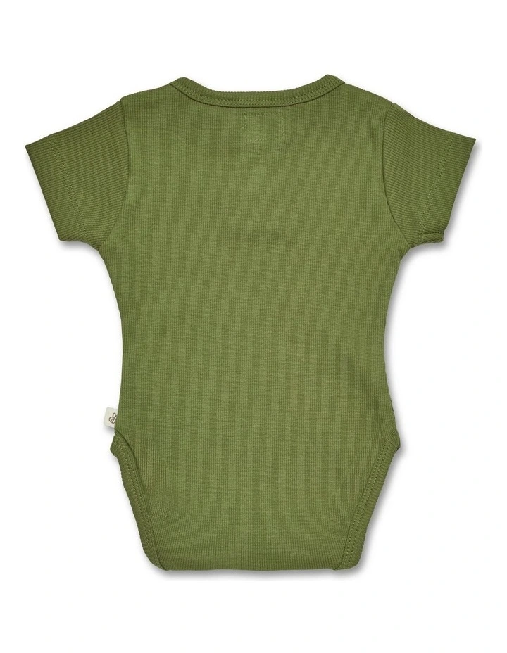 Olive Short Sleeve Organic Bodysuit image 3