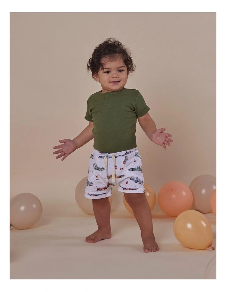 Olive Short Sleeve Organic Bodysuit image 6
