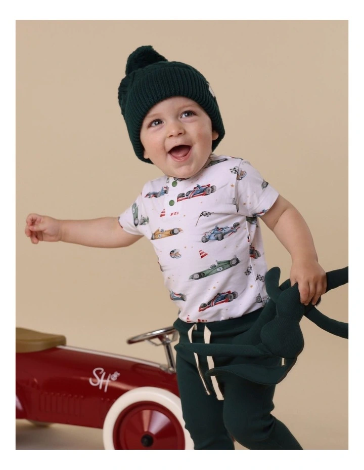 Little Racers Short Sleeve Organic Bodysuit image 4