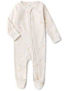 Stardust Organic Snuggle Sleepsuit Zip Footie