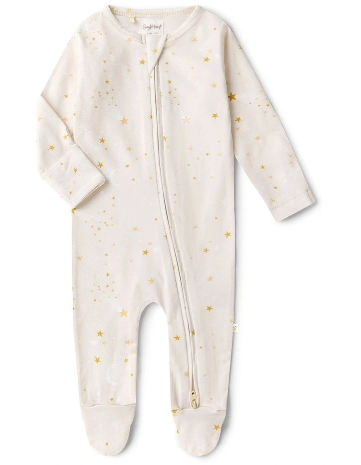 Stardust Organic Snuggle Sleepsuit Zip Footie image 1