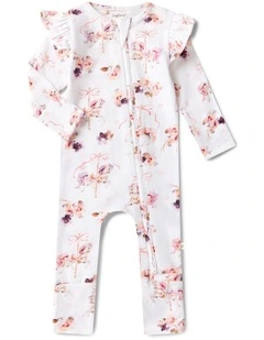 Carousel Organic Snugglesuit Convertible Romper with Frill