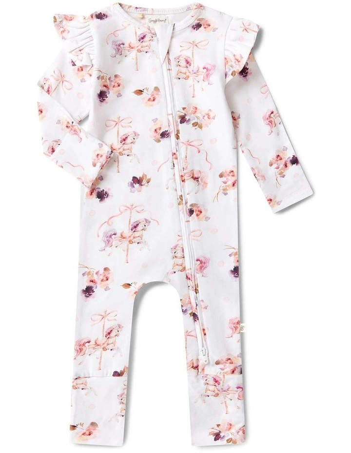 Carousel Organic Snugglesuit Convertible Romper with Frill image 1