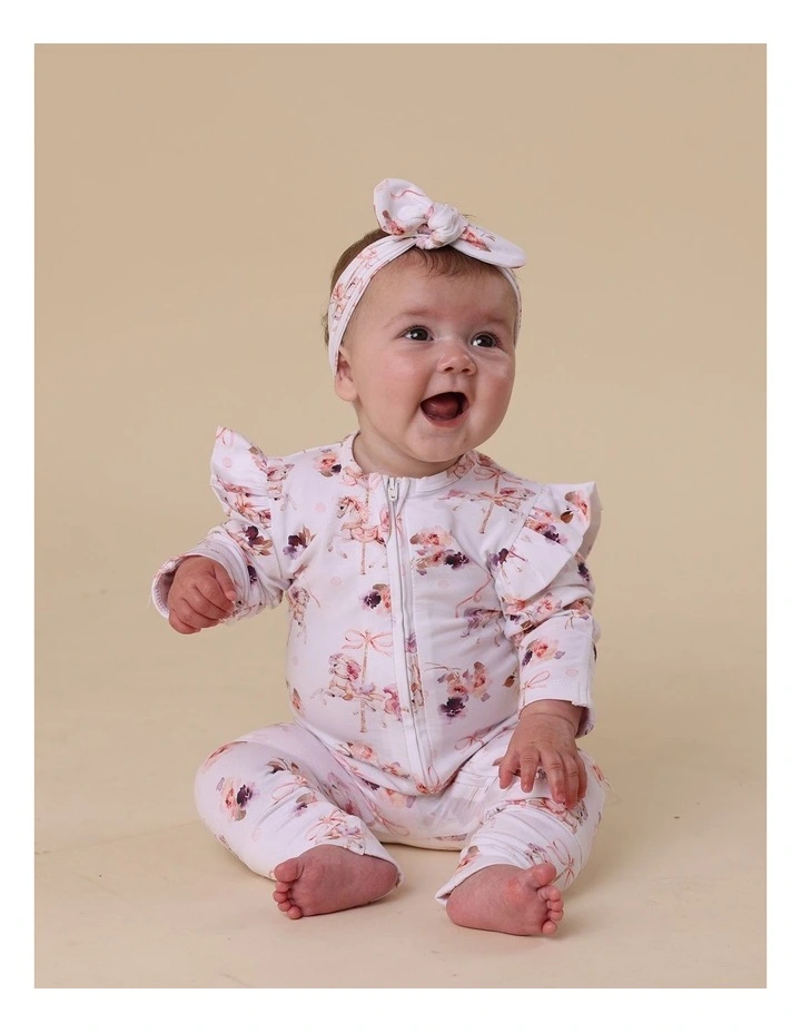 Carousel Organic Snugglesuit Convertible Romper with Frill image 2