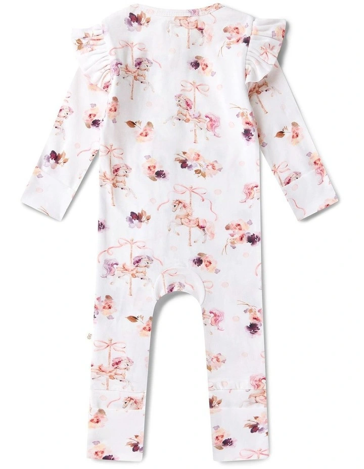 Carousel Organic Snugglesuit Convertible Romper with Frill image 3