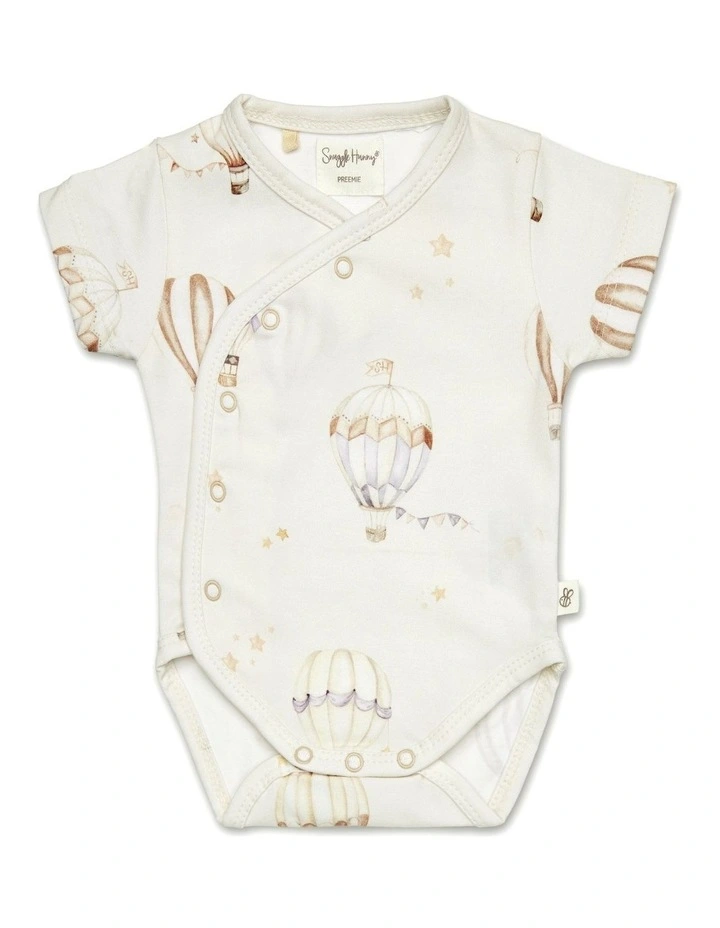 Up & Away Short Sleeve Organic Kimono Bodysuit image 1