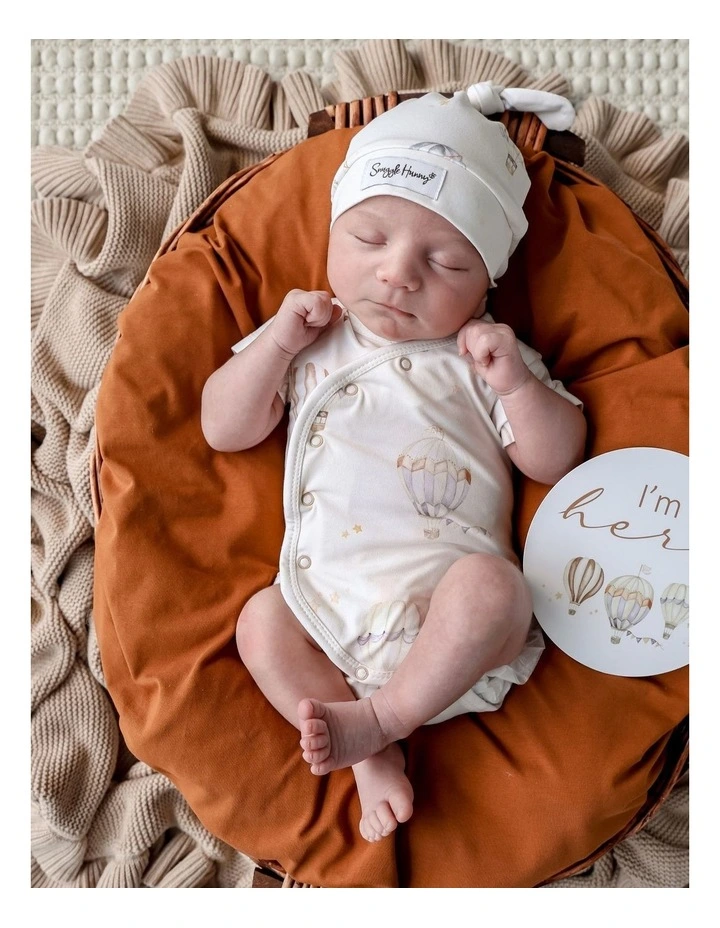 Up & Away Short Sleeve Organic Kimono Bodysuit image 2