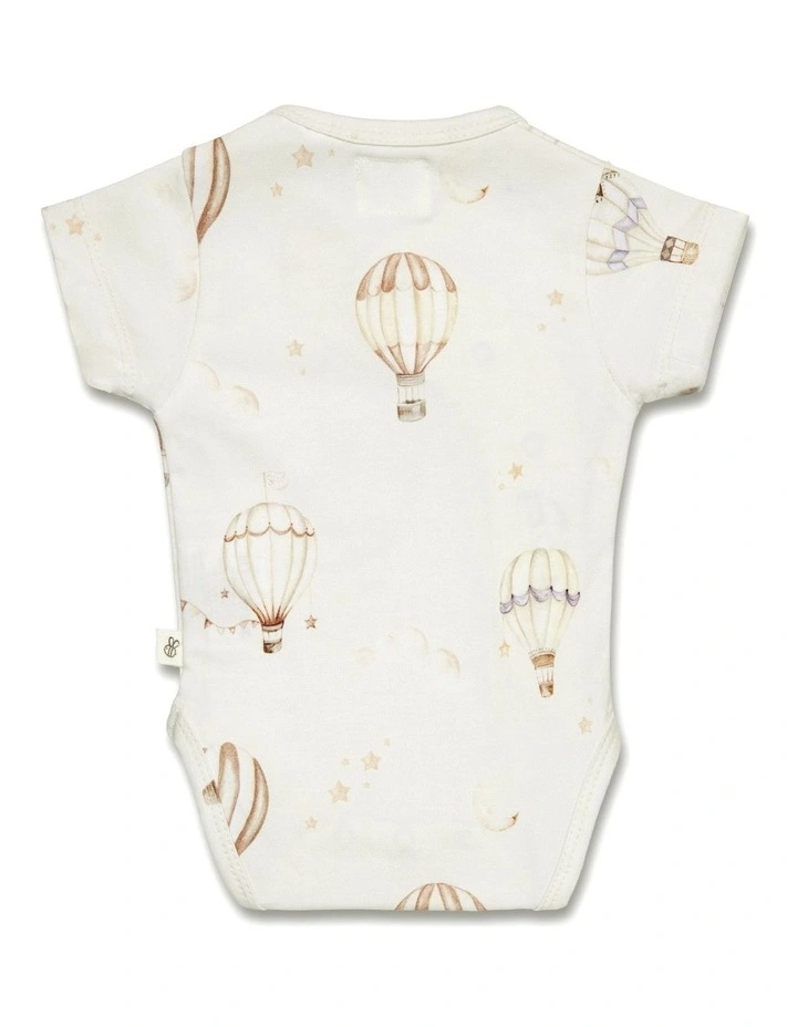 Up & Away Short Sleeve Organic Kimono Bodysuit image 3