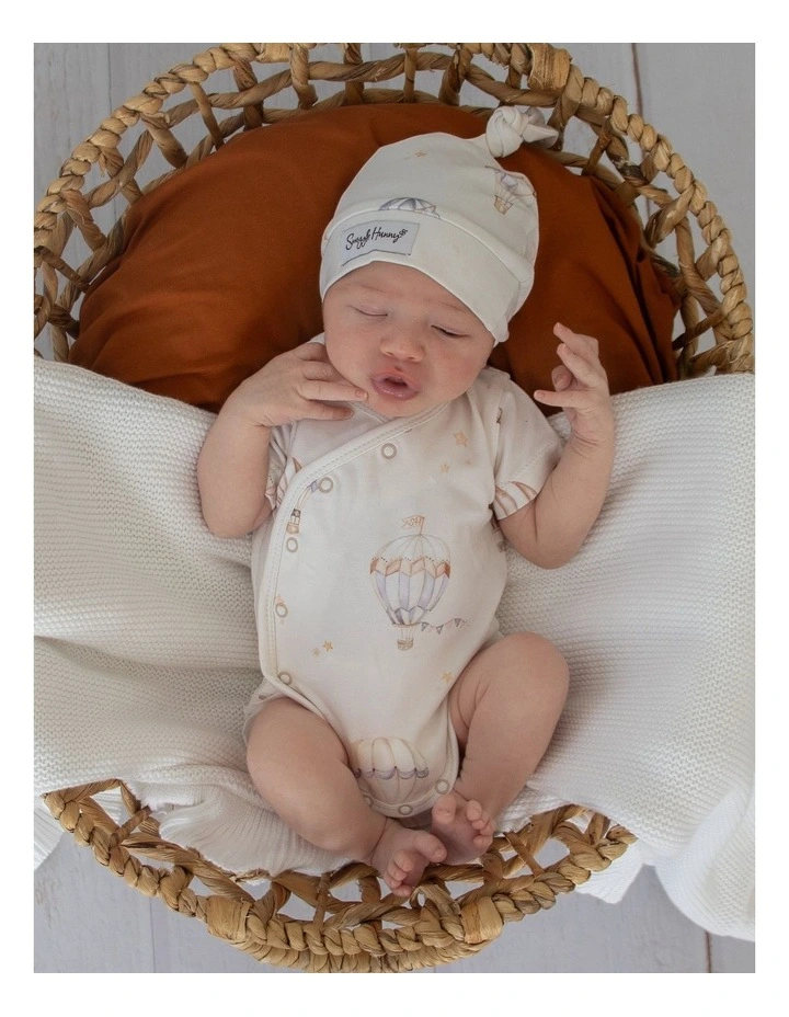 Up & Away Short Sleeve Organic Kimono Bodysuit image 4