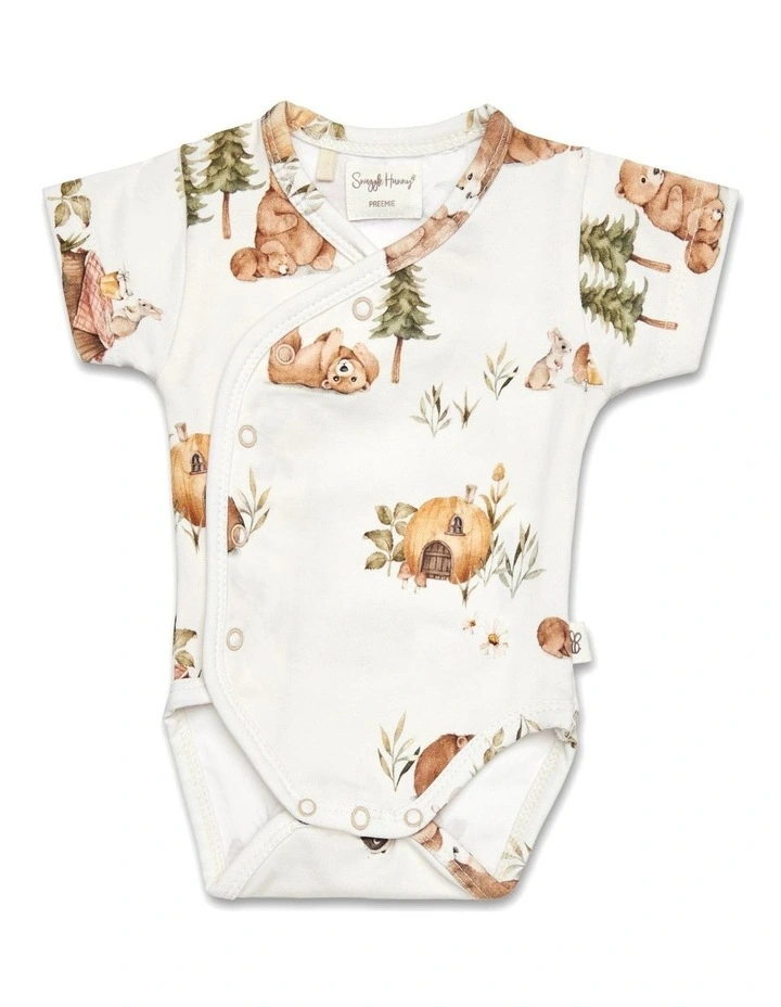 Bears Short Sleeve Organic Kimono Bodysuit image 1