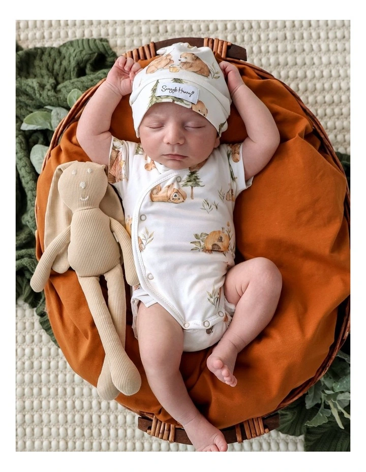 Bears Short Sleeve Organic Kimono Bodysuit image 2