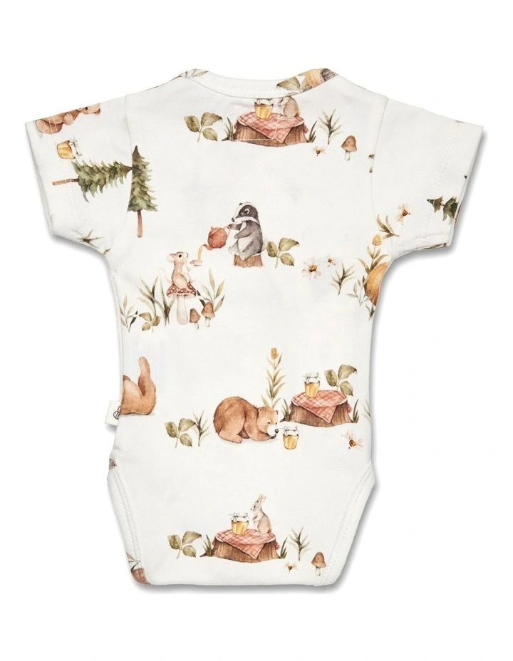 Bears Short Sleeve Organic Kimono Bodysuit image 3
