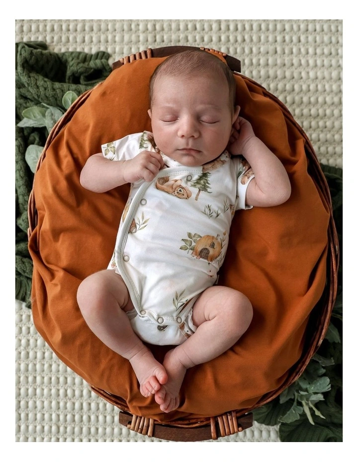 Bears Short Sleeve Organic Kimono Bodysuit image 4