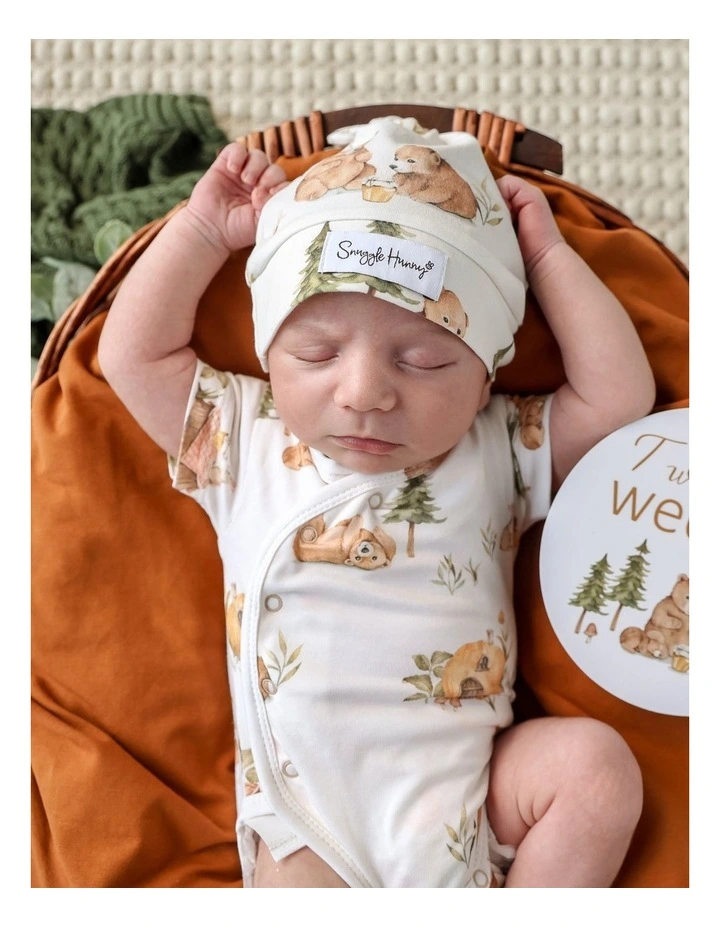 Bears Short Sleeve Organic Kimono Bodysuit image 5