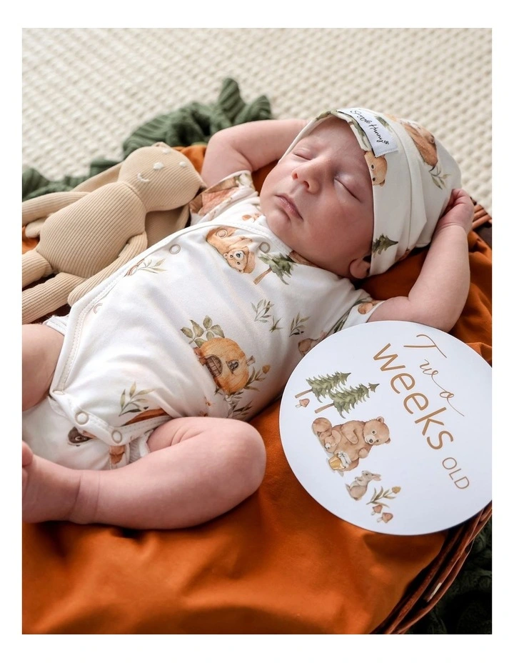 Bears Short Sleeve Organic Kimono Bodysuit image 6