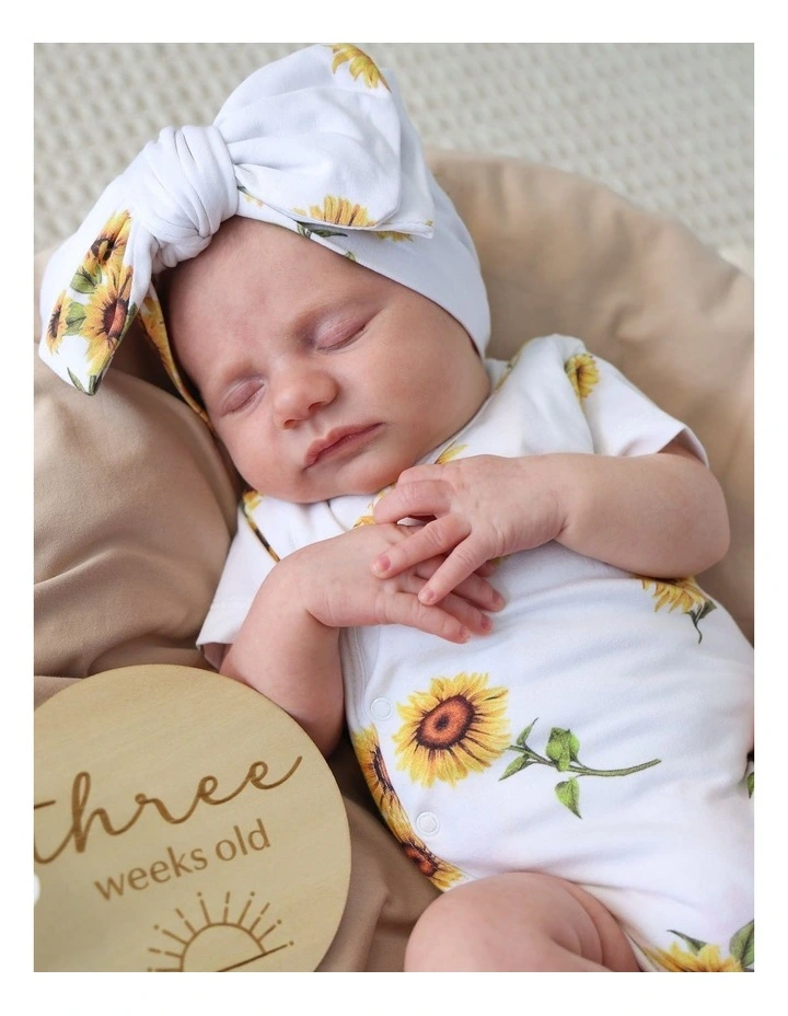 Sunflower Short Sleeve Organic Kimono Bodysuit image 6