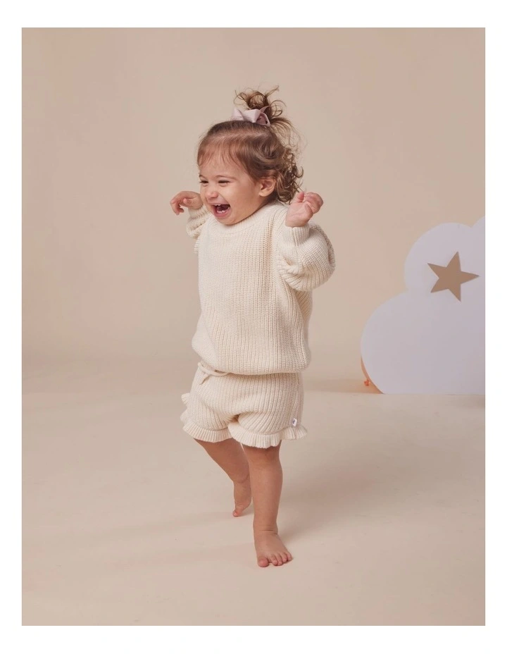 Cream Oversized Cotton Knit Jumper image 4