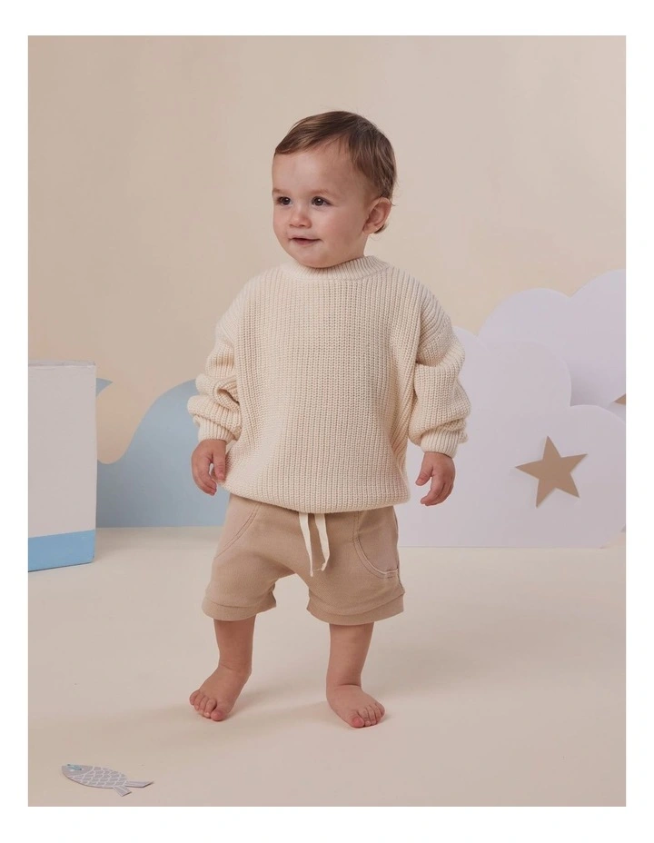 Cream Oversized Cotton Knit Jumper image 5