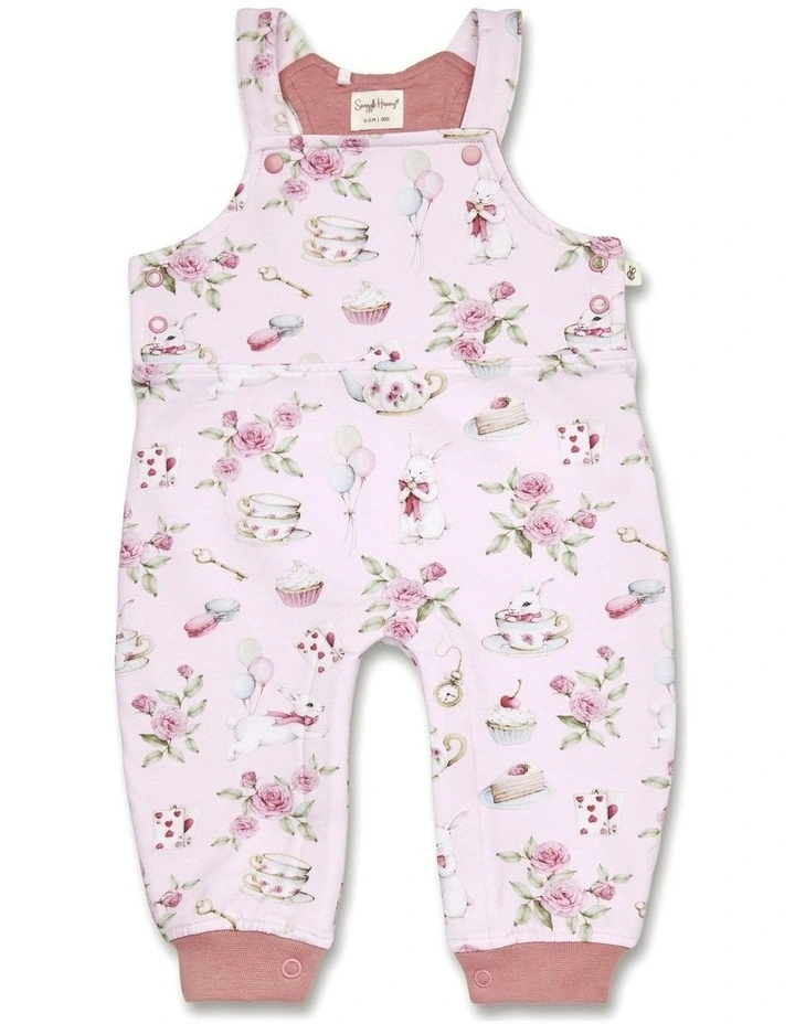 Alice's Tea Party Organic Snuggle Overalls image 1