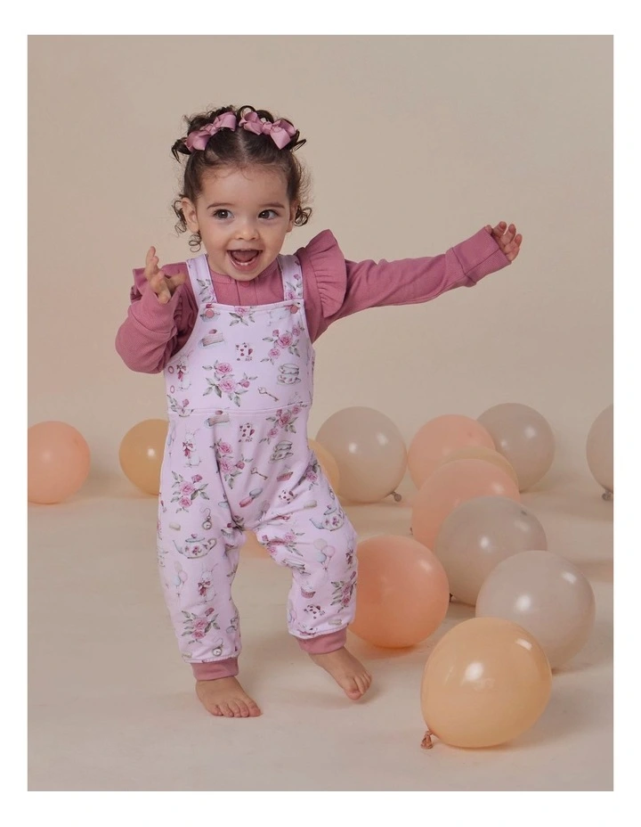 Alice's Tea Party Organic Snuggle Overalls image 4