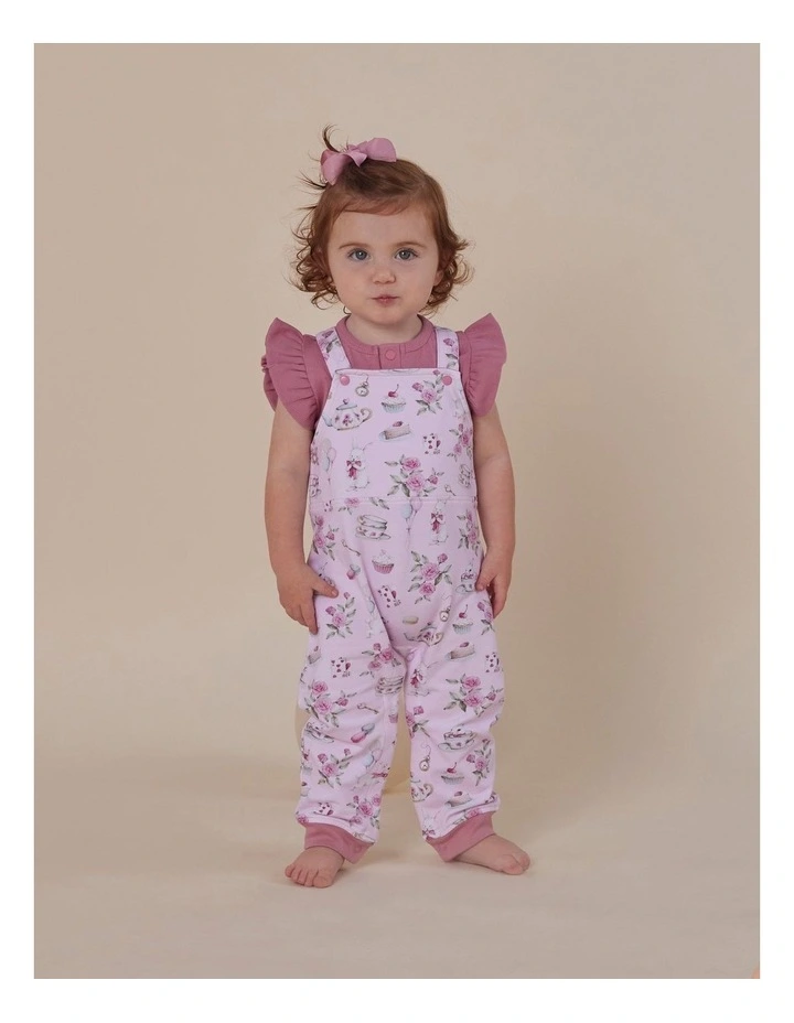 Alice's Tea Party Organic Snuggle Overalls image 5