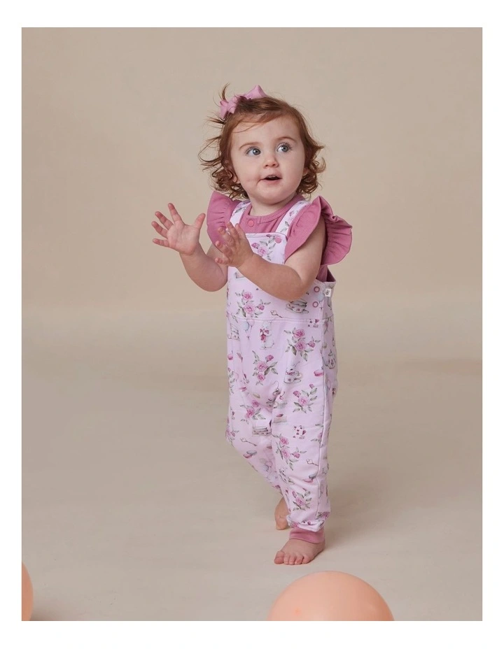 Alice's Tea Party Organic Snuggle Overalls image 6