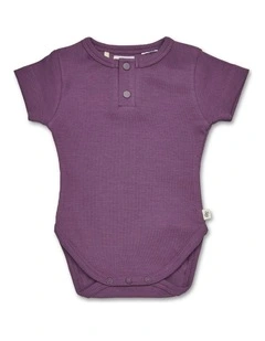 Mulberry Rib Short Sleeve Organic Bodysuit