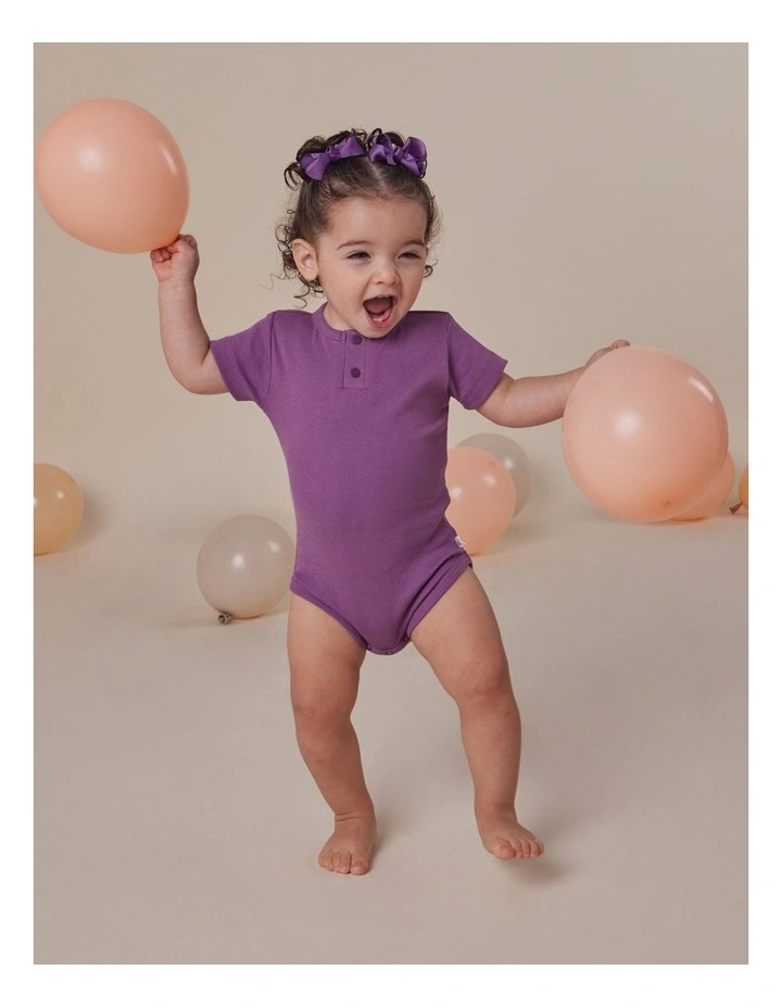 Mulberry Rib Short Sleeve Organic Bodysuit image 2