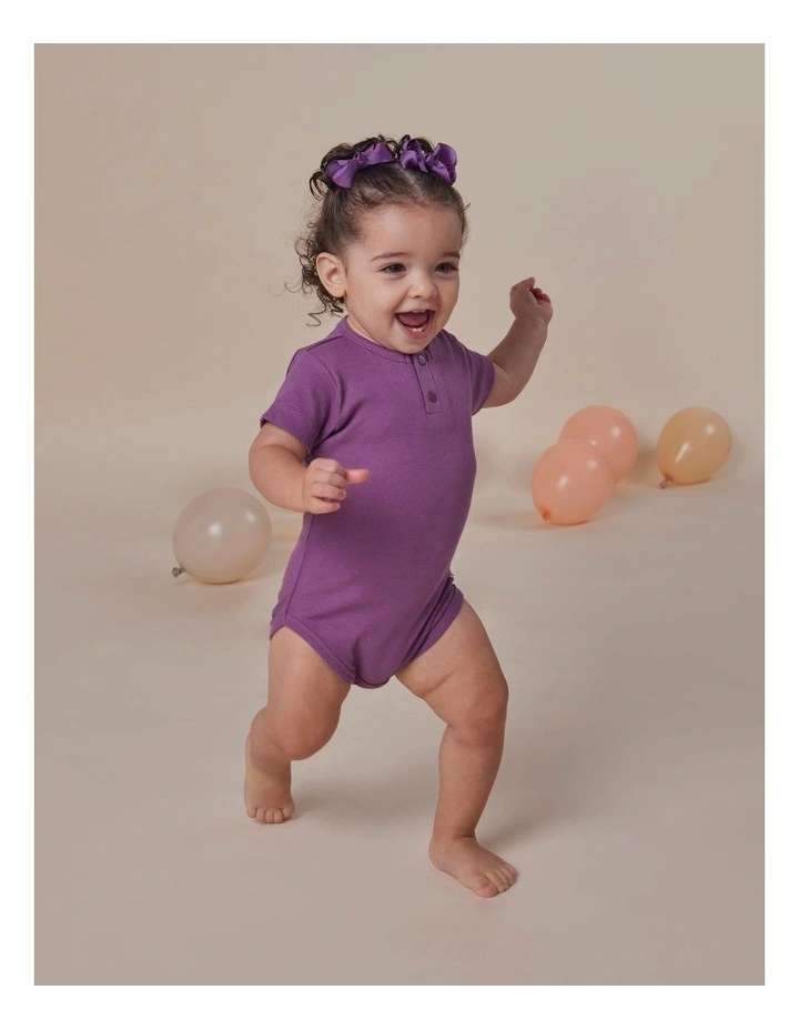 Mulberry Rib Short Sleeve Organic Bodysuit image 6