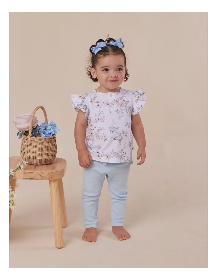 Sweet Swallows Organic Short Sleeve Top with Frill image 2