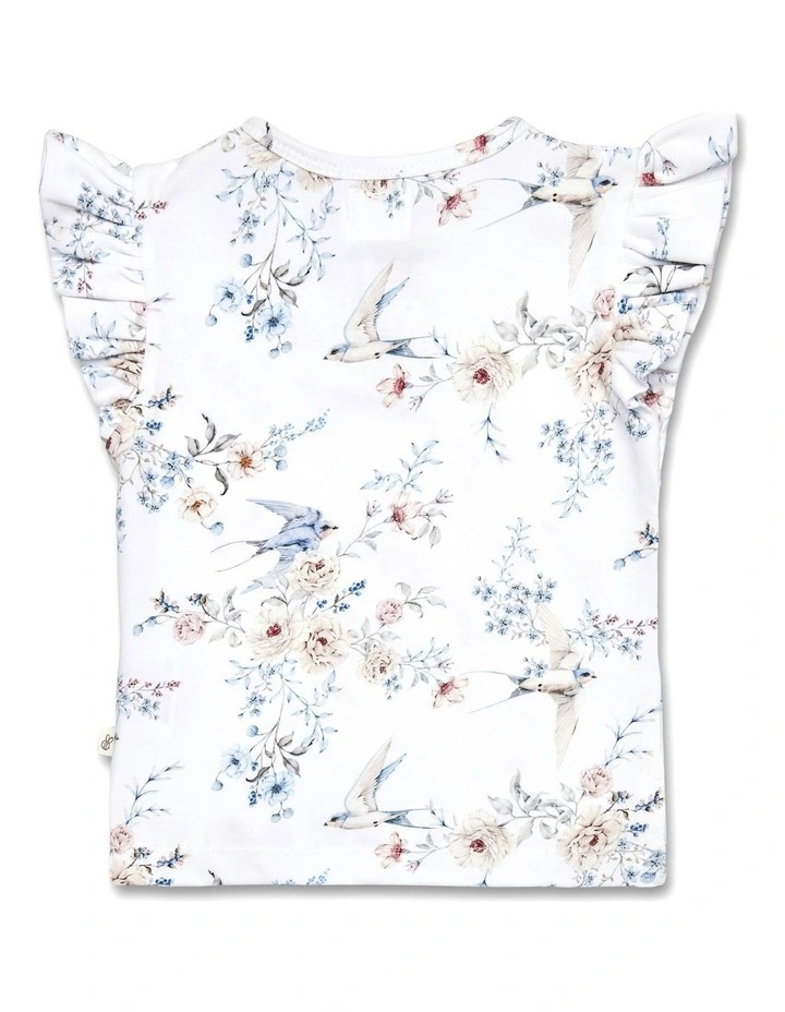 Sweet Swallows Organic Short Sleeve Top with Frill image 3