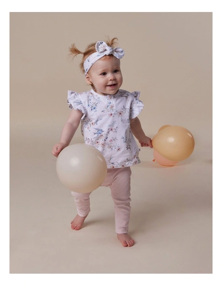 Sweet Swallows Organic Short Sleeve Top with Frill image 6