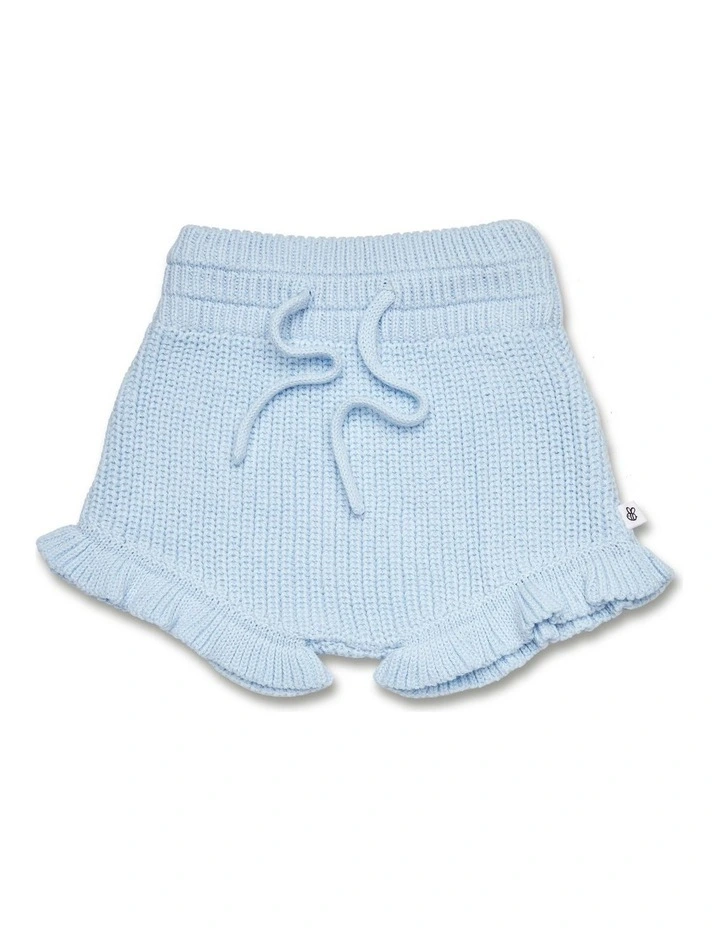 Baby Blue Organic Cotton Knit Bloomers image 1