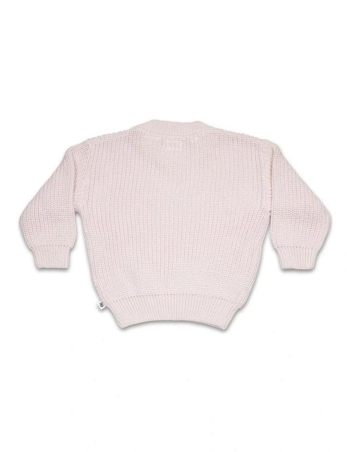 Blush Pink Oversized Cotton Knit Jumper image 3